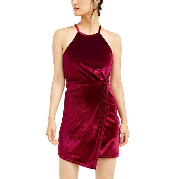 Crystal Doll Wine Burgundy Velvet Juniors' Knot - Picture 9 of 12